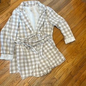 A New Day Gingham Short and Blazer Set